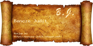 Bencze Judit névjegykártya